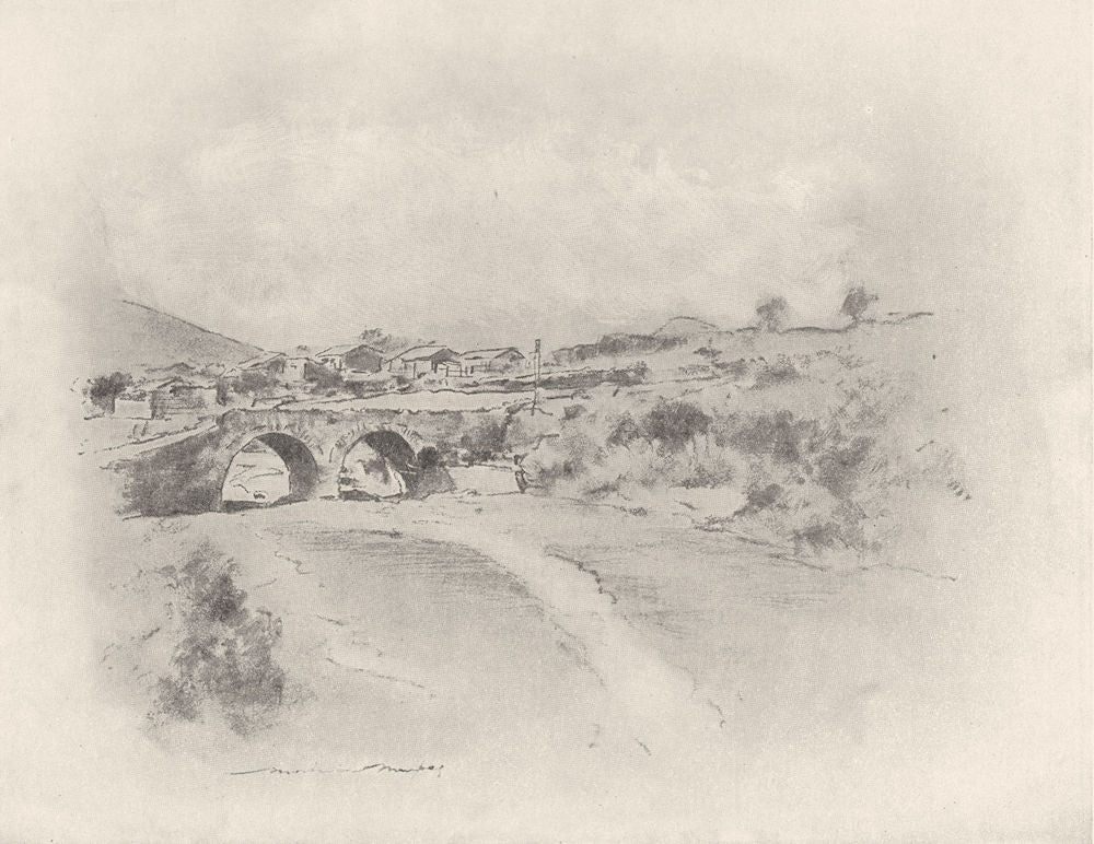 MEXICO. A Mexican Village 1920 old antique vintage print picture